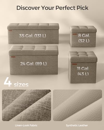 SONGMICS 43.3 Inches Folding Storage Ottoman Bench, Load 660 lb - Image 6