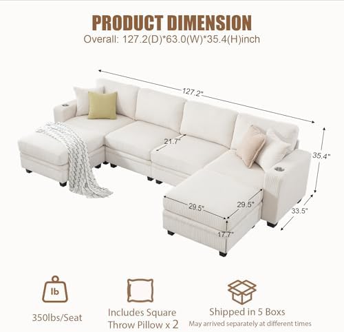 127" Modular Sectional Couch - Image 2