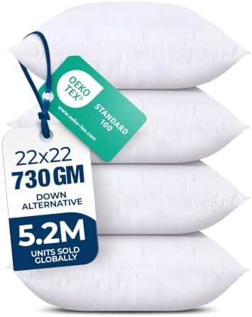 Utopia Bedding Throw Pillows, Decorative 22x22 Pillow Inserts by UTOPIABEDDING