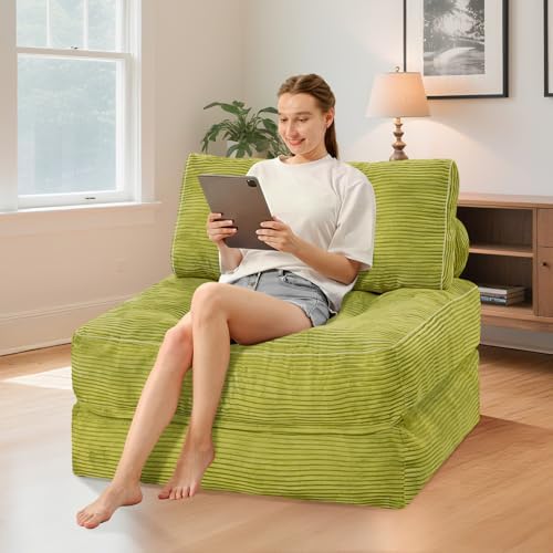 HABUTWAY Folding Sofa Bed, Convertible Sleeper Chair Bed w/2-Pillow & Handle - Image 3