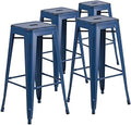 Flash Furniture Kai Commercial Grade 4 Pack 30" High Backless Distressed by FlashFurniture