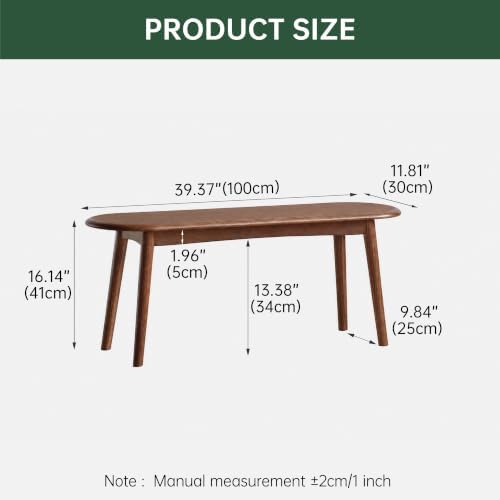 100% Solid Oak Indoor Dining Bench, Wood Bench - Image 2
