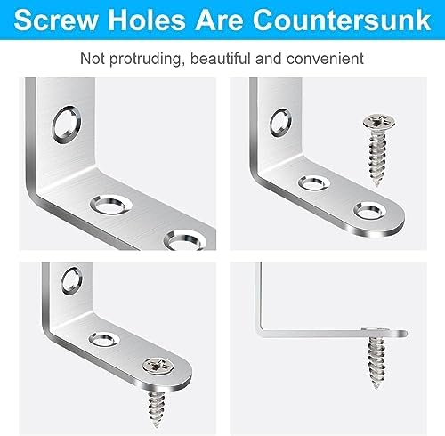 FATLODA 18PCS L Bracket Corner Brace, Stainless Steel Corner Bracket - Image 7