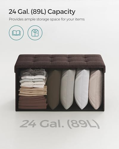 SONGMICS 30 Inches Folding Storage Ottoman Bench, Load 660 lb - Image 5