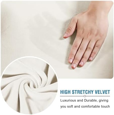 H.VERSAILTEX Real Velvet Plush 3 Piece Stretch Sofa Covers Couch Covers - Image 4
