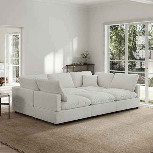 Linen Sleeper Sofa Bed, Modern Sectional Sofa Couch - Image 6
