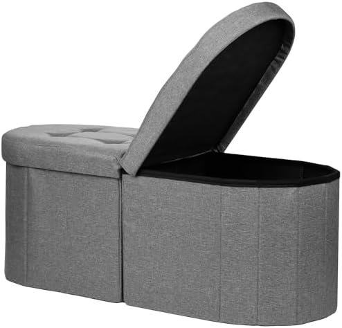 AmasSmile Oval Ottoman Storage Bench by AmasSmile