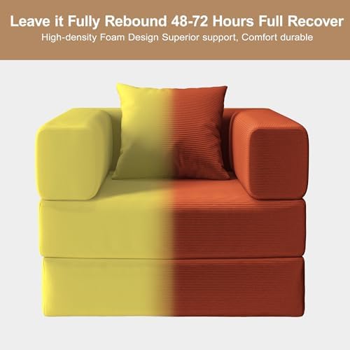 Single Couch Sofa for Small Spaces, 2-in-1 Single Boneless Sofa - Image 5