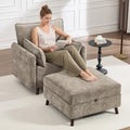 Oversized Accent Chair with Ottoman, All Seats Storage Reading Chair by HOMYKA