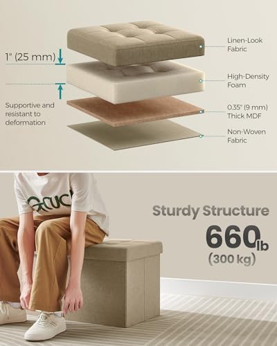 SONGMICS 30 Inches Storage Ottoman, Foldable Bench - Image 4
