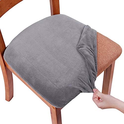 Smiry Velvet Seat Covers for Dining Room Chair Set of 4 by Smiry