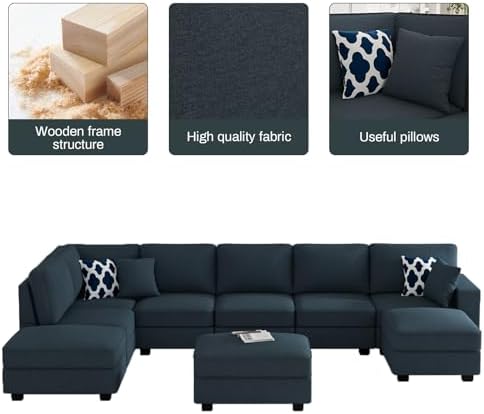 Legend Vansen Oversized Modular Sectional Sofa, U/L‑Shaped Reversible Couch - Image 5