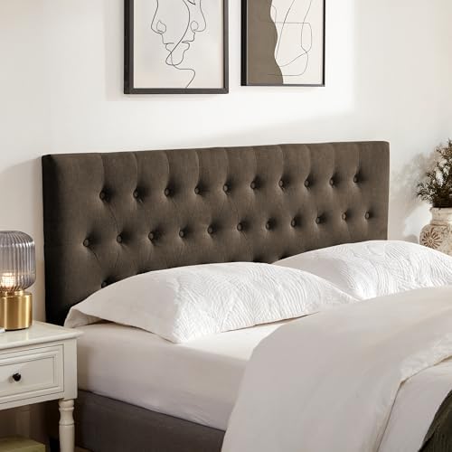 Tufted Upholstered Headboard Twin Size, Adjustable Height 37- 51 in by huateanhome