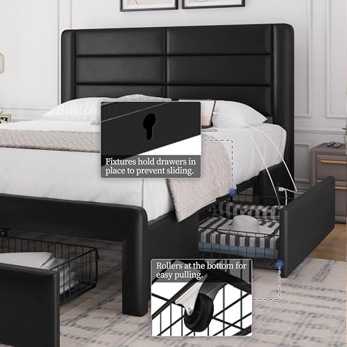 Yaheetech Queen Upholstered Bed Frame - Image 7