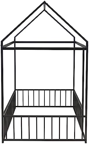 Flieks Twin Size Metal Bed House Bed Frame - Image 7