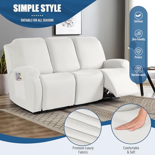 TAOCOCO Stretch Recliner Sofa Covers 3 Pieces Couch Covers - Image 3