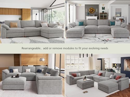 EASE MOOSE Sectional Modular Sofa, Oversized U Shape Sectional Couch Wide Deep - Image 6