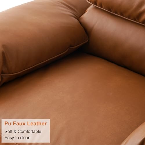 3-Piece PU Leather Sofa Set, Mid-Century Modern - Image 4