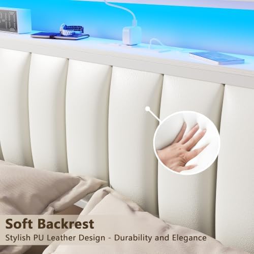 Furnulem White Queen Bed Frame - Image 7