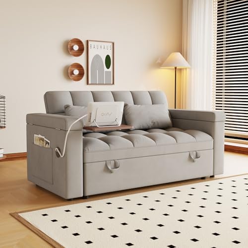 3 in 1 Convertible Sleeper Sofa, 65in Sleeper Couch - Image 3