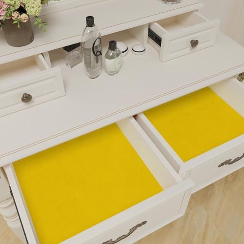 VEELIKE Soft Yellow Velvet Flocking Liner Self Adhesive Felt Drawer Liner - Image 3