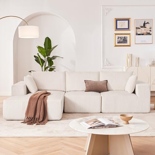 108" Boneless Couch with Chaise, Cloud Sectional Modular Sofa - Image 2
