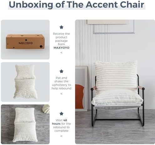 MAXYOYO Accent Chair, Sherpa Arm Chair - Image 5