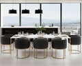 HNY Mid Century Modern Upholstered Barrel Dining Chairs by HNY