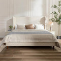 King Size Boucle Wingback Bed Frame by OFLILAK