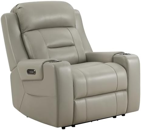 Watson & Whitely Oversized Genuine Leather Power Recliner Chair by WatsonWhitely