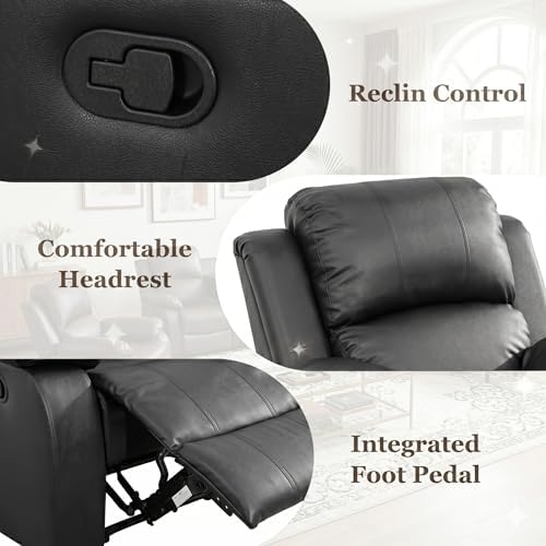 Leather Recliner Sofa Set, Includes a Manual Recliner 1 Seat and a Loveseat - Image 5