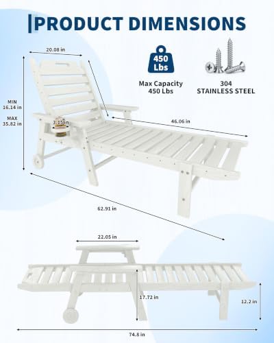 2 Pack HDPE Lounge Chair Outdoor - Image 2