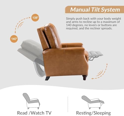 HULALA HOME Genuine Leather Manual Recliner - Image 5