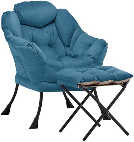 Lazy Chair with Ottoman, Comfy Reading Chair by Aunekiv