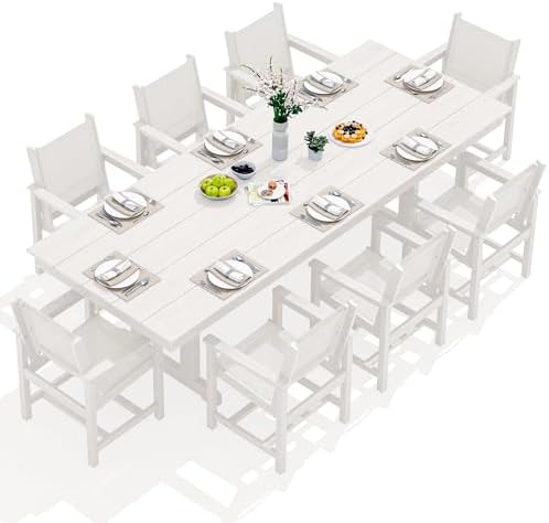 SERWALL Outdoor HDPE Dining Chairs Set of 4 - Image 4