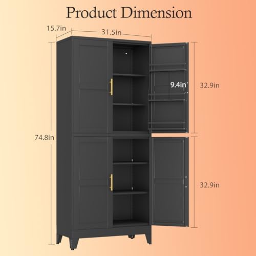Black Kitchen Pantry Storage Cabinet - Image 2