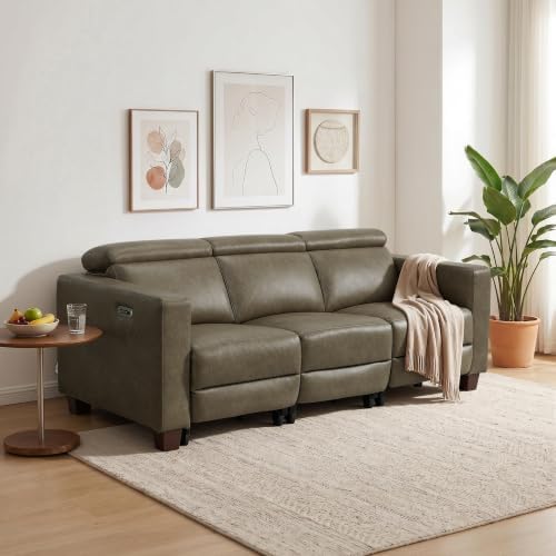 MCombo 85.4'' Zero Wall Hugger Power Recliner Sofa, HL198M3 Grey - Image 2