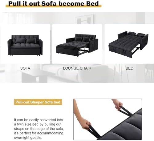 NicBex Sleeper Sofa Bed with Adjustable Backrest & Side Pockets - Image 6