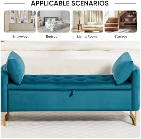 48" End of Bed Bench, Modern Storage Bench - Image 5