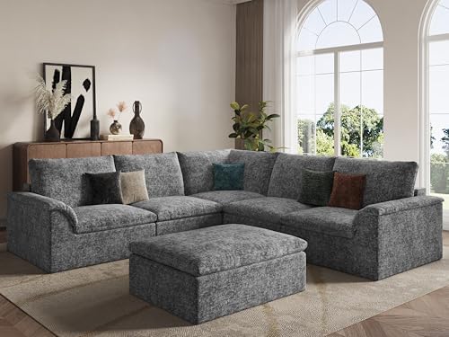EASE MOOSE 115" Modular Sectional Sofa, Boneless Couches by EASEMOOSE