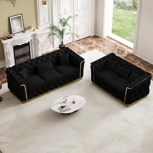 67.5"+84.8" Velvet Sofa Set, Chesterfield Tufted by DAMAIFROMFURNITURE