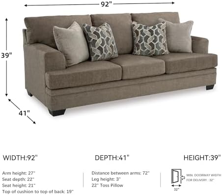 Signature Design by Ashley Stonemeade 3 Seat Chenille Sofa - Image 3