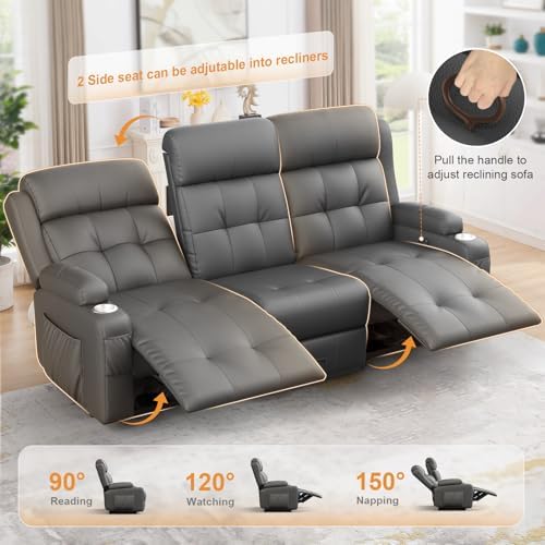 Reclining Loveseat Sofa, RV Loveseats Recliner Sofas Wall Hugger, Double - Image 6