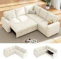 86" Sectional Sleeper Sofa Bed, 5 Seat Pull Out Couch by Unknown