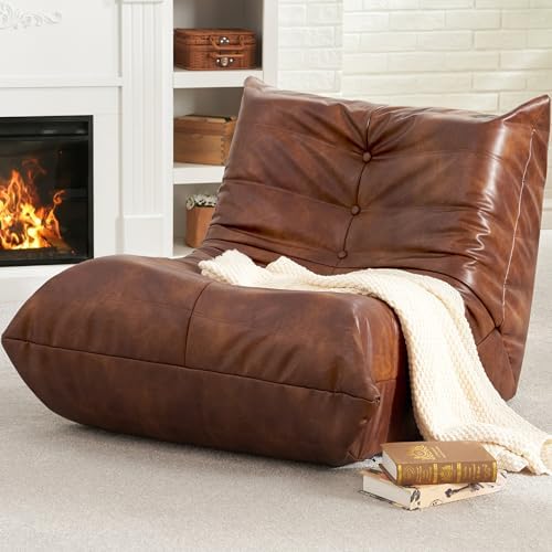 Hobestluk Bean Bag Chair Adult Leather Togo Chair Memory Foam Living Room by YourHomeDeservesMore
