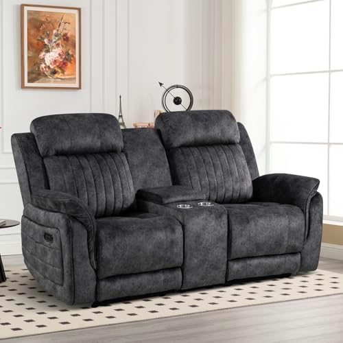 Power Reclining Loveseat with Zero Gravity, Adjustable Headrest, Electric by Neptane