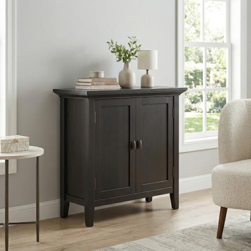 SIMPLIHOME Redmond 32" Wide Solid Wood Cabinet in Hickory Brown - Image 4