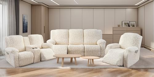4 Pieces Recliner Cover Stretch Sofa Slipcover, Sofa Couch Cover - Image 6