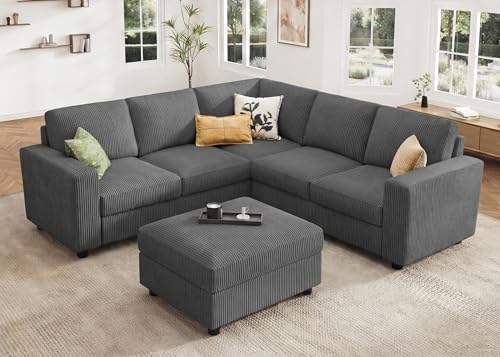 HONBAY Sectional Sofa with Storage 6 Seater L-Shaped Sectional Couches by HONBAY