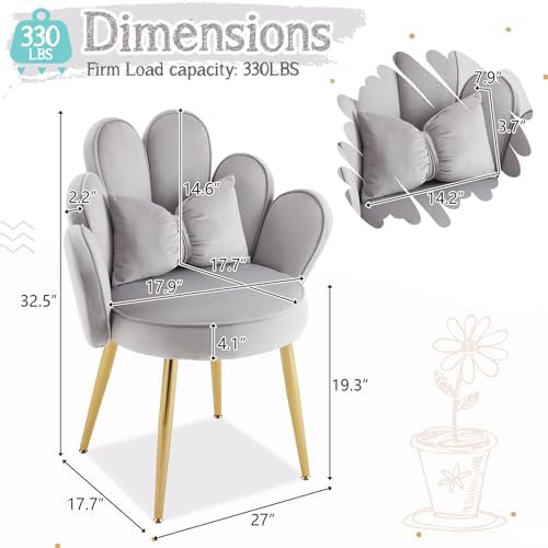 VINGLI Petal Makeup Vanity Chair - Image 2